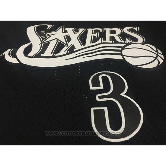 Maglia Manga Corta Philadelphia 76ers Allen Iverson #3 Nero